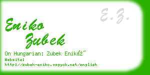 eniko zubek business card